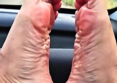 Foot fetish rimming for blonde outdoors