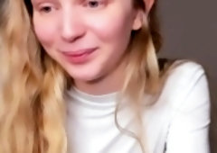 Busty blonde mature solo masturbation for webcam
