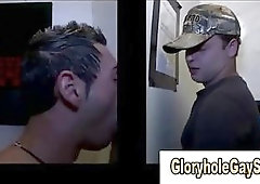 Gay sucks amateur cock at gloryhole