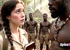 Jungle fuckfest - Female discovers the true wonders of BBC - AI generated