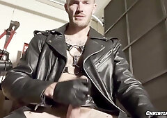 ChristianWilde: Christian Wildes Solo Leather Idolize And Deep Taunt Dominance