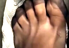 Horny amateur girls with a foot fetish play along