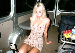 Blonde Asian Girl Gets Railed In Van