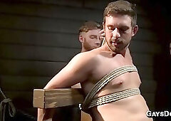 Alex Mecum And Casey Jacks Bound Rope Suspension Oral Toy Play In Sebastian Keys Dungeon