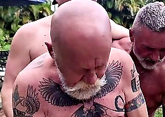Gangbang of Hairy Stepdads and Stepgrandpas with Logan Stanley