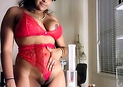 Lingerie and Dildo Masturbation