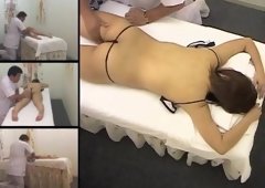 Asian teen hottie enjoys in hidden cam erotic massage clip