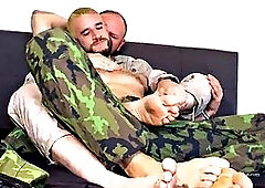 Soldier Ridicks Tender Caresses Spark BDSM Sole Worship