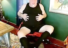 Long Black Adidas Socks Jerk off!
