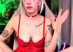 Sexy blonde chick solo masturbation