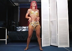 Redheaded submissive bound and spanked in intense BDSM session
