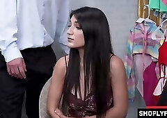 Brunette Shoplifter Zarina Noir Gets Caught and Fucked by Security Guard