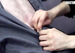 I Straddle Him and Jack off His Biggest Bulge Whilst We Make Out
