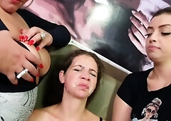 Femdom fetish babes pegging their pathetic subject