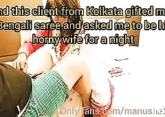 Bengali slut Manusha getting fucked in her saree by a businessman from Kolkata