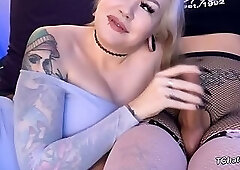 Trans Hookup Lets Me Play With Her Cock While She Watches