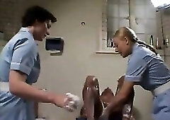2 British Nurses Soap Up And Bang A Favourable Dude