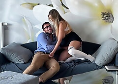Horny Teacher Secretly Fucks His Busty Blonde Student After Class In Empty Classroom Tonight
