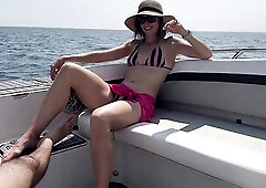 Wife screwed and gets double creampie on boat from spouse and his ally / Sl...