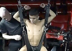 JustForFans – dumboundjock365 & MiloMilesXXX Estim Suspended Milking