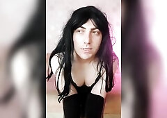 Gothic Model Nice-looking Feminine Male With Hot Scarf