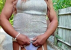 Crossdresser kellycd2022 in sexy white stockings and heels