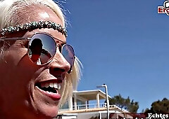 German Milf Pounded Publicly by Lesbians in Mallorca