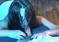 Brunette MILF George Uhl in Deep-Throat Cunnilingus