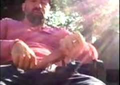 Outdoor Masturbation He Strokes It in the Garden