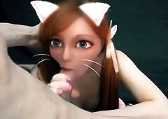 Anime porn in real life. Hairy cat nymph waifu deep throat