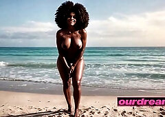 ourdream - Black Trans Dominatrix With A Giant Jock Drilled In A Secluded Beach Cove