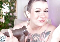 Hello loser! Welcome to your little shlong training - check out what sweethearts truly need as Domina Quinn compares your pathetic penis to a real rod