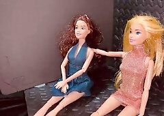 Small Penis Cumming on Clothed Barbie Dolls and Her Friends - CFNM and Bukkake Fetish Cumshot