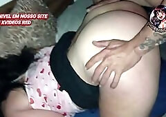A rainy night—time to bang a married woman in her own couch right in front of her spouse! large ramrod hard sex
