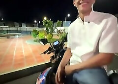 YOUNG LATINO TWINK guy gets fucked by the weird mechanic who repaired my bike on the street