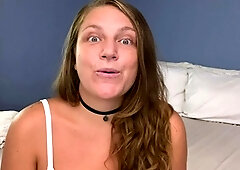 Beautiful teen brunette Jessica Sinn masturbates