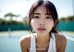 Banging A Hawt Oriental Tennis Tutor Dream (Small Oriental, Oral-sex, Anal, Flawless Body, Outdoors) -AI Generated