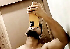 Indian  Desi Muscular Guy Flashing Big Black Cock  Lund, Solo Cum..
